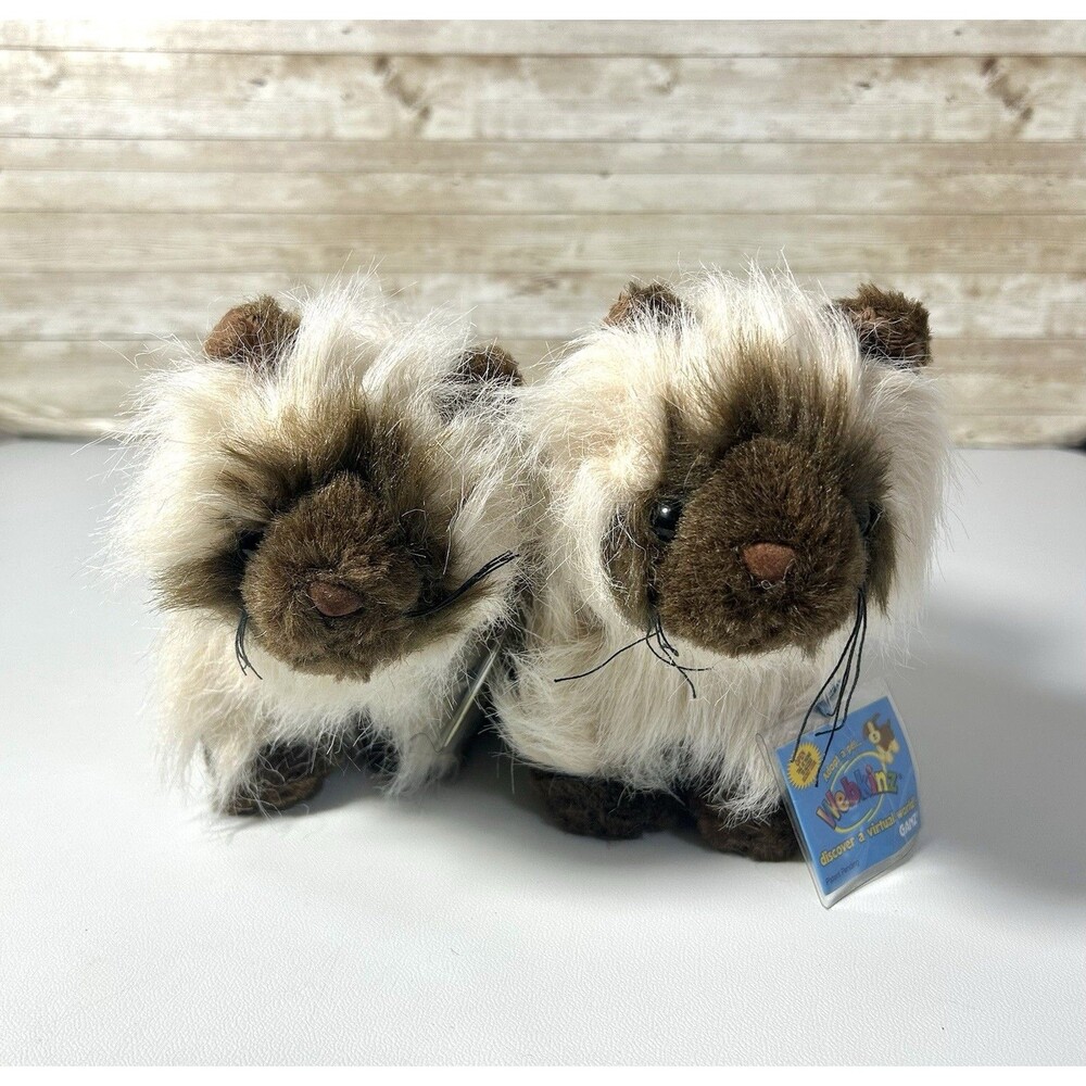 (2) Webkinz Himalayan Cat Plush HM165 Stuffed Animal Brown Tan